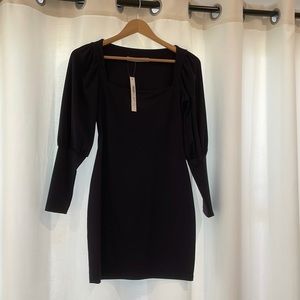 Susanna Monaco puff sleeve dress. Size small. Midnight/deep-dark blue. NWT.